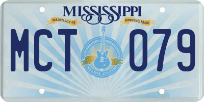 MS license plate MCT079