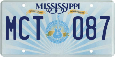 MS license plate MCT087