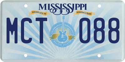 MS license plate MCT088
