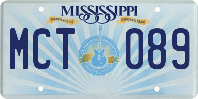 MS license plate MCT089