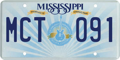 MS license plate MCT091
