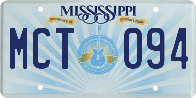MS license plate MCT094