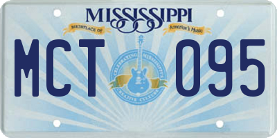 MS license plate MCT095