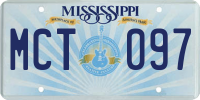 MS license plate MCT097