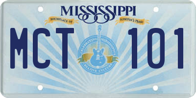MS license plate MCT101