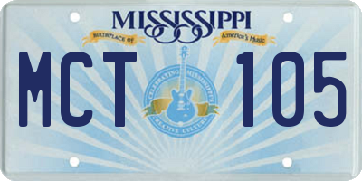 MS license plate MCT105