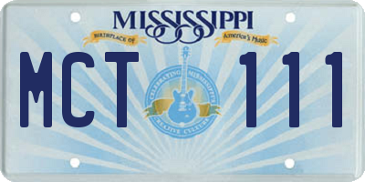 MS license plate MCT111