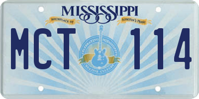 MS license plate MCT114