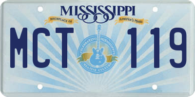 MS license plate MCT119