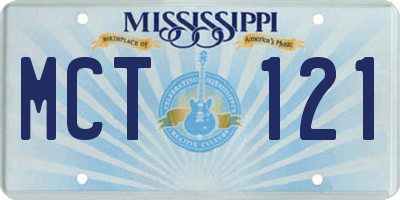 MS license plate MCT121