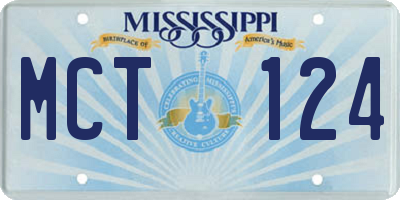 MS license plate MCT124