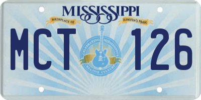 MS license plate MCT126
