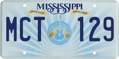 MS license plate MCT129