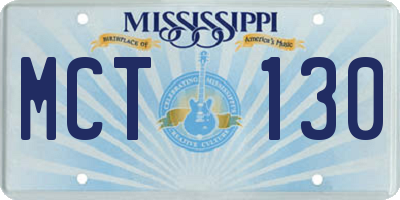 MS license plate MCT130