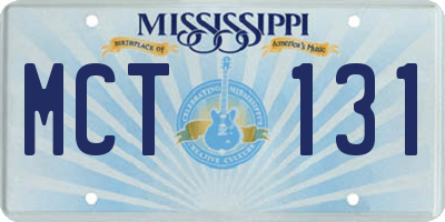 MS license plate MCT131