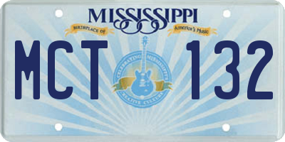 MS license plate MCT132