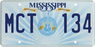 MS license plate MCT134