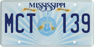 MS license plate MCT139