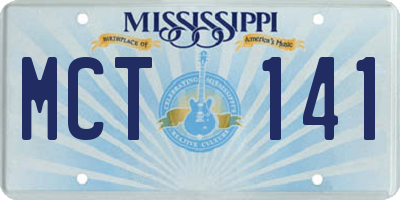 MS license plate MCT141