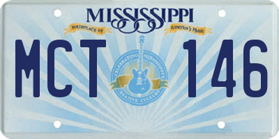 MS license plate MCT146