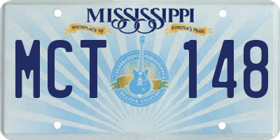 MS license plate MCT148