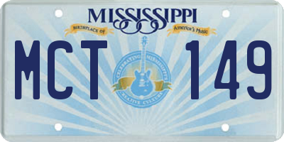 MS license plate MCT149