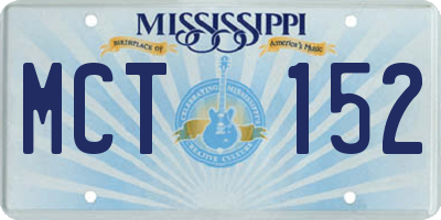 MS license plate MCT152