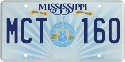 MS license plate MCT160