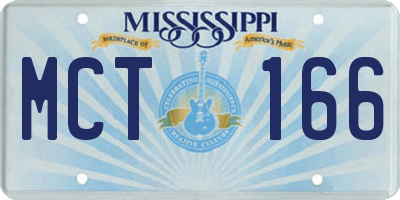 MS license plate MCT166