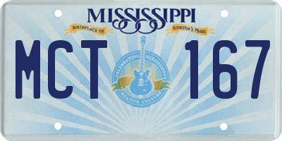 MS license plate MCT167