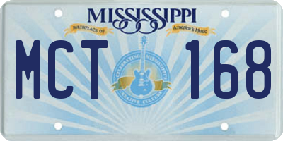 MS license plate MCT168