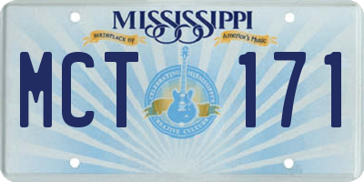 MS license plate MCT171