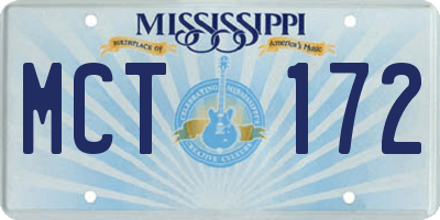 MS license plate MCT172