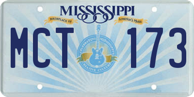 MS license plate MCT173