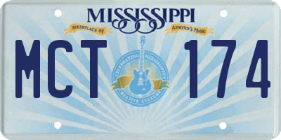 MS license plate MCT174