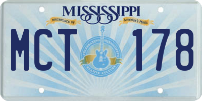 MS license plate MCT178