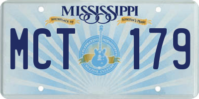 MS license plate MCT179
