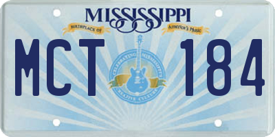 MS license plate MCT184