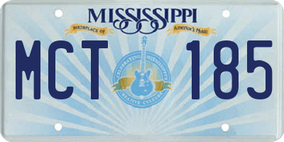 MS license plate MCT185