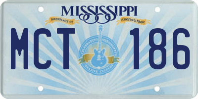 MS license plate MCT186