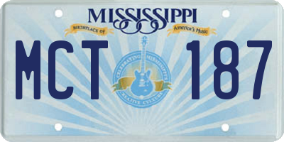 MS license plate MCT187