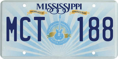 MS license plate MCT188