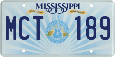 MS license plate MCT189