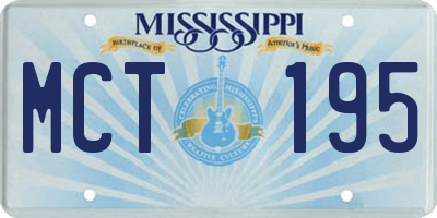 MS license plate MCT195