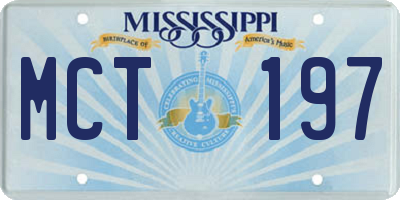 MS license plate MCT197