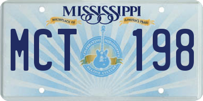 MS license plate MCT198