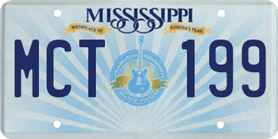 MS license plate MCT199