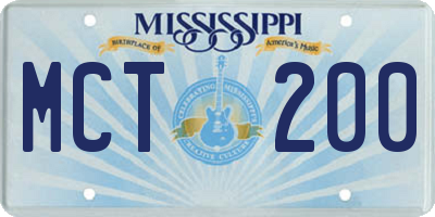 MS license plate MCT200