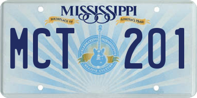 MS license plate MCT201