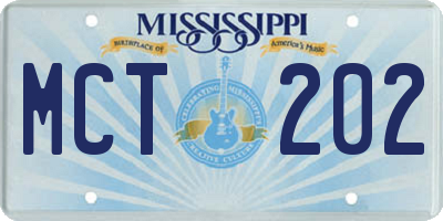 MS license plate MCT202